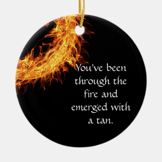 Ornement Rond En Céramique Message inspiré de survivant (Devant)