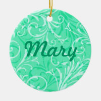 Mint Green Nom ornemental Ornament