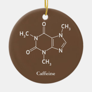 Ornement Rond En Céramique Molécule de caféine Chimie Amateurs de café
