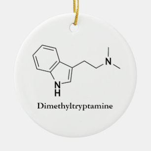 Ornement Rond En Céramique Molécule de DMT Diméthyltryptamine Chimie Cool