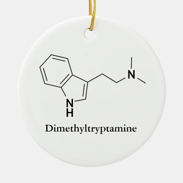 Ornement Rond En Céramique Molécule de DMT Diméthyltryptamine Chimie Cool (Devant)