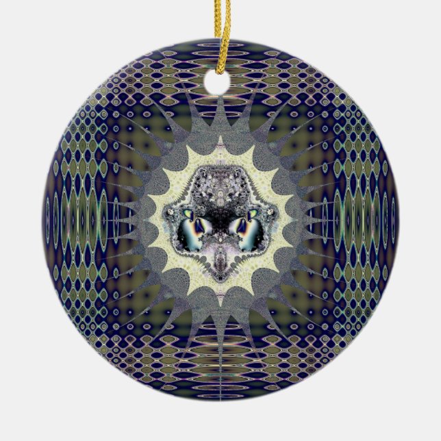 Ornement Rond En Céramique Monde numérique (Devant)