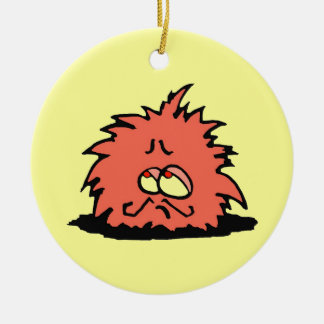 ORNEMENT ROND EN CÉRAMIQUE « MONSIEUR POUFF "