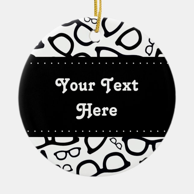 Ornement Rond En Céramique Motif futé en verre (Devant)