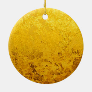 Ornement Rond En Céramique motif OR pur / feuille d'or