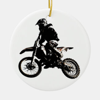 Ornement Rond En Céramique Motocross