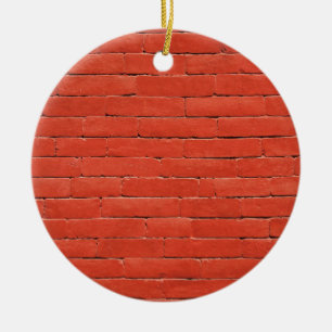Ornement Rond En Céramique Mur rouge orange