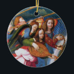 ORNEMENT ROND EN CÉRAMIQUE MUSICAL ANGELS FROM THE CORONATION OF THE VIRGIN<br><div class="desc">Angels making music from a painting by the Italian Renaissance master Ridolfo Ghirlandaio,  Detail of the Coronation of the Virgin.1483-1561 .</div>