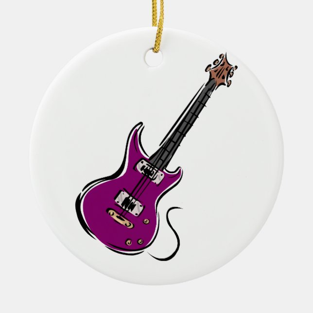 Ornement Rond En Céramique musique pourpre graphic.png de guitare électrique (Devant)