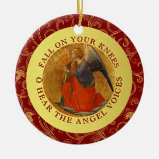 Ornement Rond En Céramique Musique religieuse de chant de Noël saint de nuit