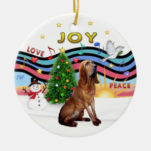 Ornement Rond En Céramique Musique XMas - Bloodhound
