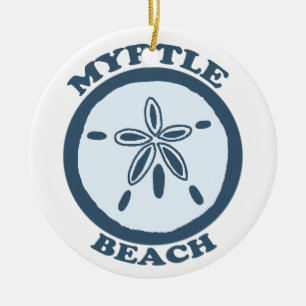 Ornement Rond En Céramique Myrtle Beach.