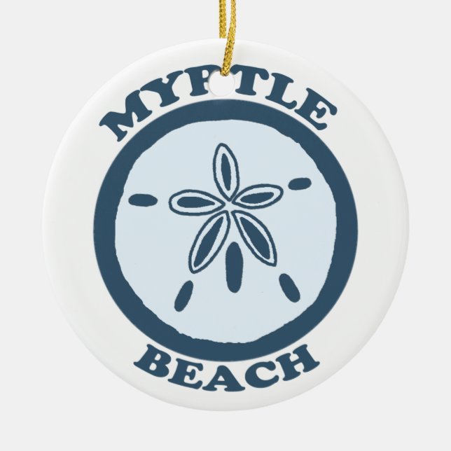 Ornement Rond En Céramique Myrtle Beach. (Devant)