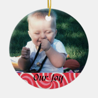 Ornement Rond En Céramique Naissance ou souvenir d'adoption