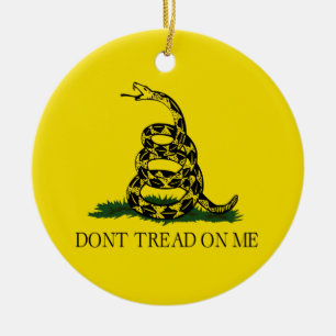 Ornement Rond En Céramique Ne marchez pas sur moi le drapeau de Gadsden