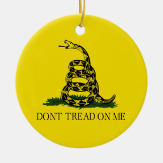 Ornement Rond En Céramique Ne marchez pas sur moi le drapeau de Gadsden