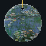 Ornement Rond En Céramique Nénuphars de Claude Monet, Fleurs Vintages<br><div class="desc">Nénuphar (1916) par Claude Monet. Water Lilies est un impressionisme vintage de peinture florale d'art. Jardin fleuri de la saison de printemps de Monet à Giverny, France. Ce paysage est l'une des nombreuses variations de peintures de nénuphars que Monet peint par son étang. À propos de l'artiste : Claude Monet...</div>
