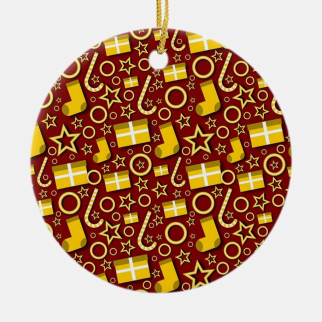 Ornement Rond En Céramique Noël (Devant)