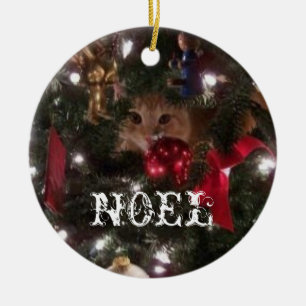 Ornement Rond En Céramique Noel