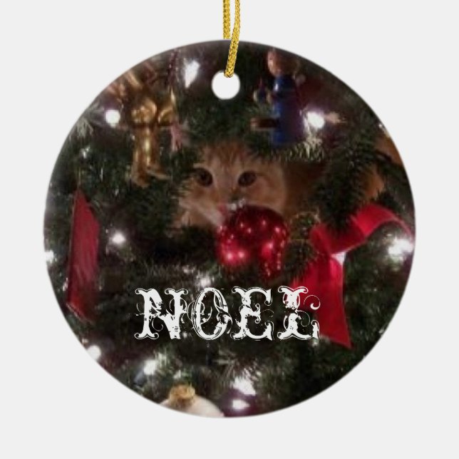 Ornement Rond En Céramique Noel (Devant)