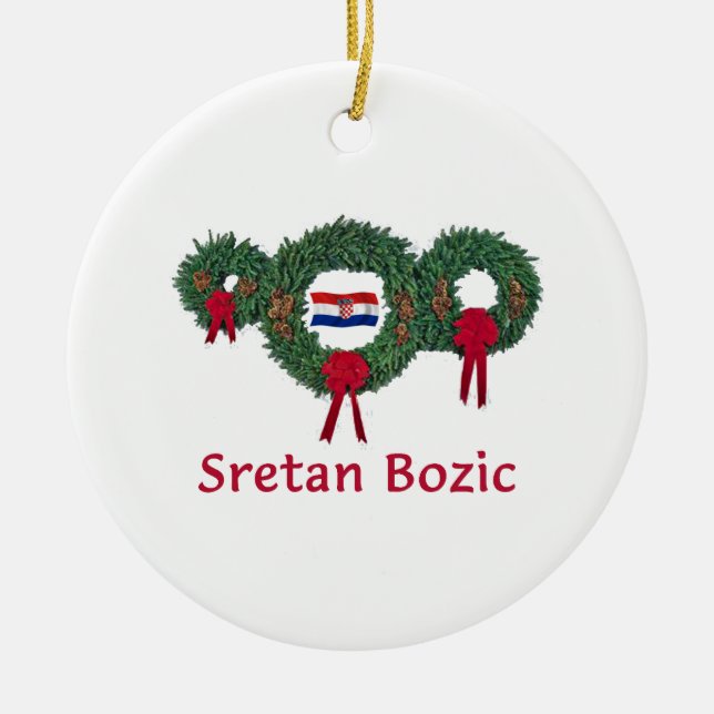 Ornement Rond En Céramique Noël 2 de la Croatie (Devant)
