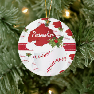 Ornement Rond En Céramique Noël ⚾ baseball