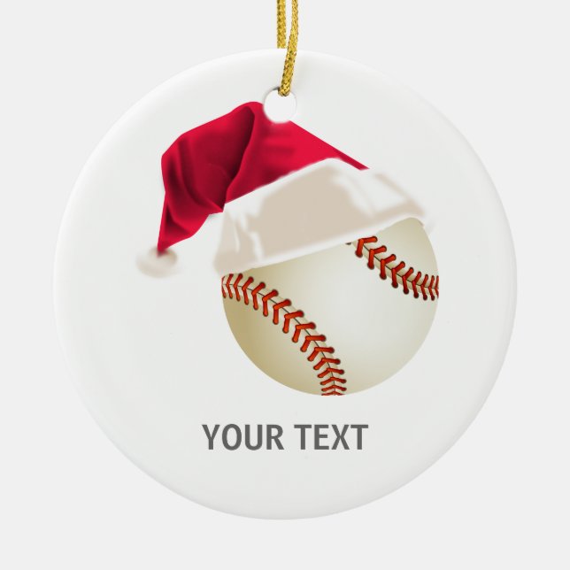 Ornement Rond En Céramique noël de baseball (Devant)