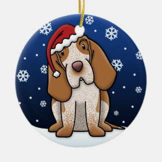 Ornement Rond En Céramique Noël de Bracco Italiano de bande dessinée de