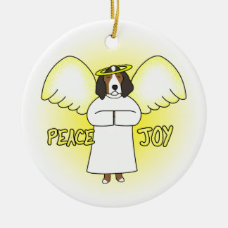 Ornement Rond En Céramique Noël de Coonhound de marcheur de Treeing d'ange de