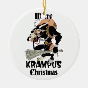 Ornement Rond En Céramique Noël de Krampus