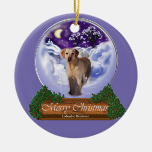 Ornement Rond En Céramique Noël de labrador retriever