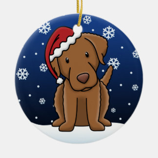 Ornement Rond En Céramique Noël de Retriever de la Baie de Chesapeake de