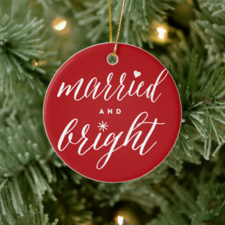 Ornement Rond En Céramique Noël Du Mariage De Vacances Marié Et Lumineux