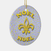 Ornement Rond En Céramique Noel Fleur de Lis Christmas (Droite)