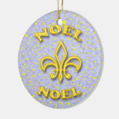 Ornement Rond En Céramique Noel Fleur de Lis Christmas (Gauche)