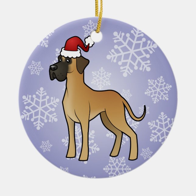 Ornement Rond En Céramique Noël great dane (Devant)