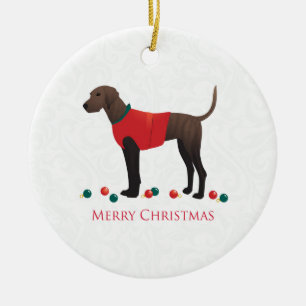 Ornement Rond En Céramique Noël Plott Hound