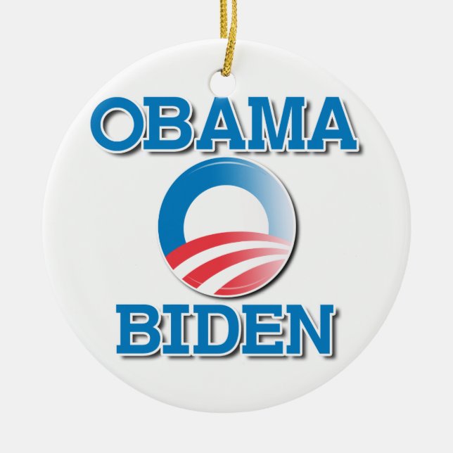 ORNEMENT ROND EN CÉRAMIQUE NOMS D'OBAMA BIDEN DEUX - .PNG (Devant)