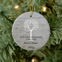 Notre premier de Noël bois de flottage d'arbre