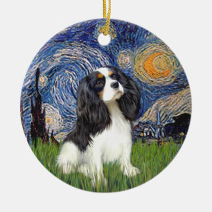 Ornement Rond En Céramique Nuit étoilée - Cavalier (trois couleurs)