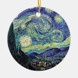 Ornement Rond En Céramique Nuit étoilée par van Gogh