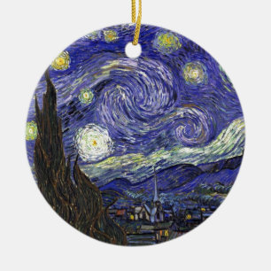 Ornement Rond En Céramique Nuit étoilée, Vincent Van Gogh.