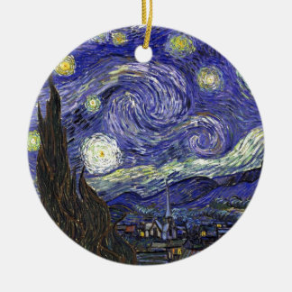 Ornement Rond En Céramique Nuit étoilée, Vincent Van Gogh.