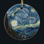 Ornement Rond En Céramique Nuit Van Gogh Starry<br><div class="desc">Vincent Van Gogh Starry Night masterpiece,  vintage artwork on modern day products from Zazilicious</div>