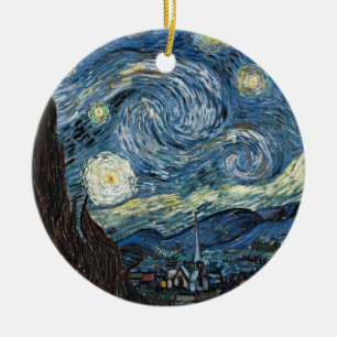 Ornement Rond En Céramique Nuit Van Gogh Starry