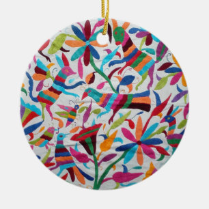 Ornement Rond En Céramique Oaxaca Mexique Mexicain Maya Hispanique Ethnique B