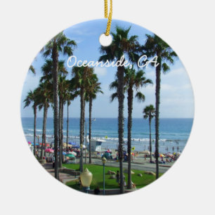 Ornement Rond En Céramique Oceanside la Californie