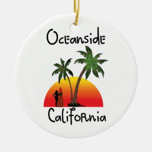 Ornement Rond En Céramique Oceanside la Californie
