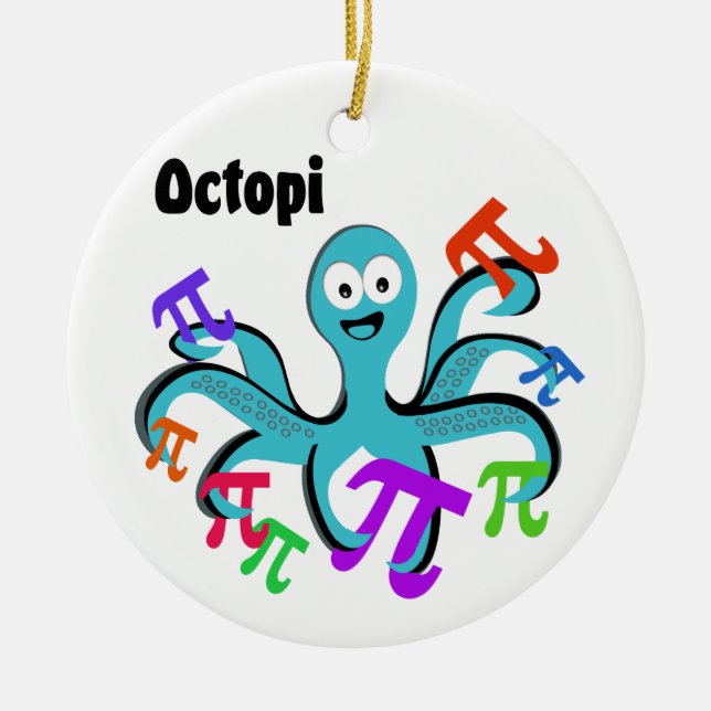 Ornement Rond En Céramique Octopi (Devant)