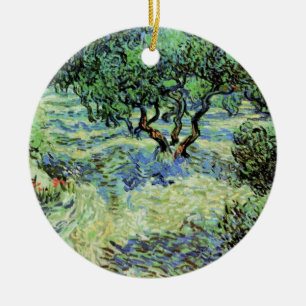 Ornement Rond En Céramique Olive Grove par Vincent van Gogh